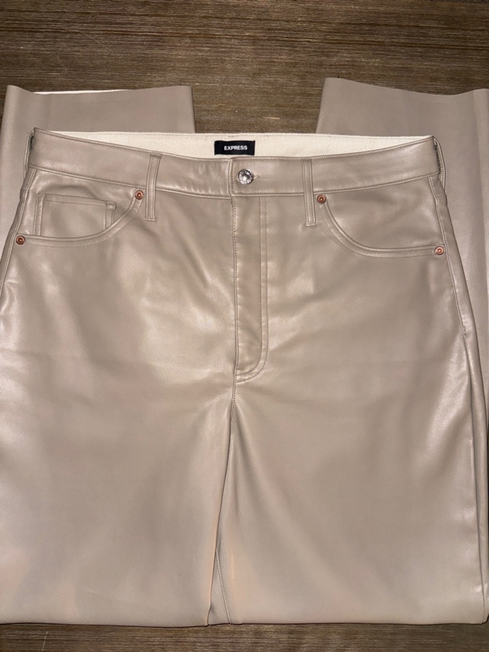 Express women straight faux super high-rise pants